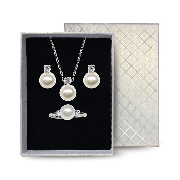 Sterling Silver Pearl Jewellery Set