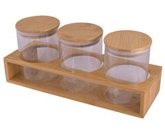 3-Piece Storage Jars & Stand